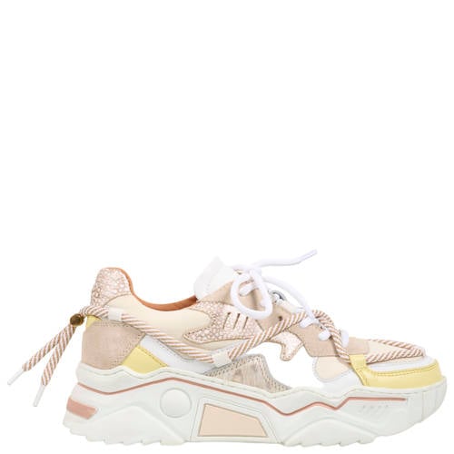 DWRS Jupiter chunky leren sneakers beige/geel afbeelding