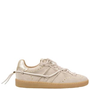 suède sneakers met studs beige