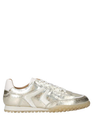 Tao leren sneakers champagne metallic