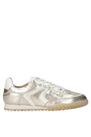 Tao leren sneakers champagne metallic