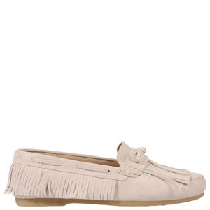 Parral suède leren mocassins lichtroze