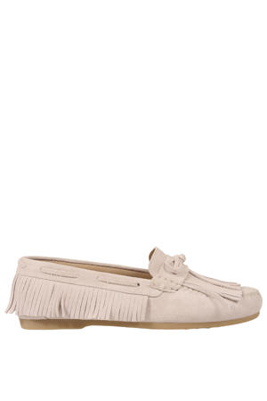 Parral suède leren mocassins lichtroze