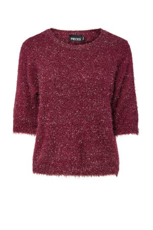 top donkerrood gebreid