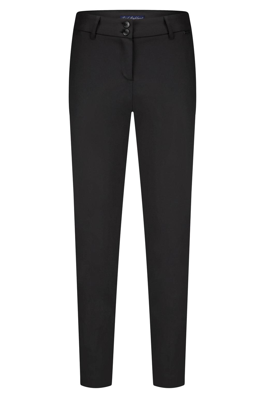 Zwarte dames Red Button tapered high waist broek van katoen met rits- en knoopsluiting en effen