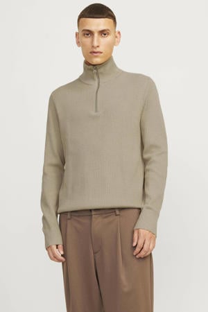 trui rib gebreid beige
