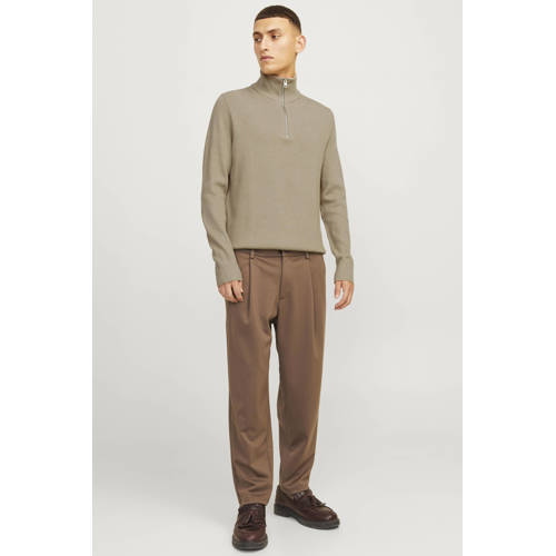 JACK & JONES ESSENTIALS trui rib gebreid beige afbeelding