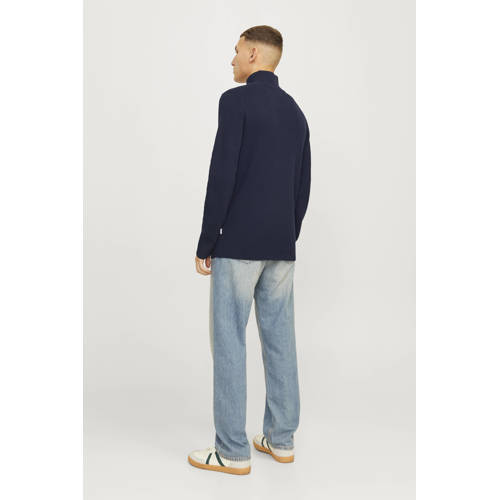 JACK & JONES ESSENTIALS trui rib gebreid donkerblauw afbeelding