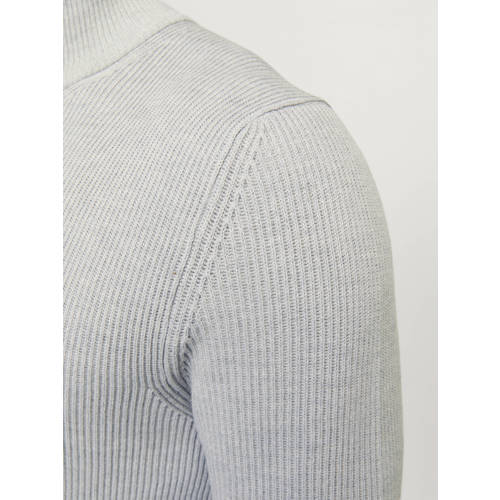JACK & JONES ESSENTIALS trui rib gebreid lichtgrijs afbeelding