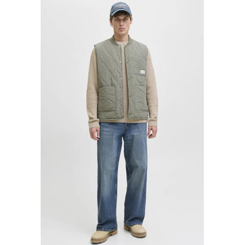 JACK & JONES ESSENTIALS trui rib gebreid beige afbeelding