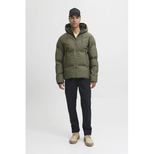 JACK & JONES CORE gewatteerde jas gebreid groen afbeelding