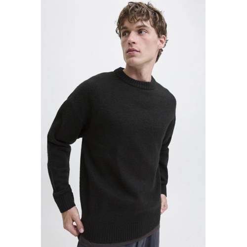 JACK & JONES ESSENTIALS gebreide trui met wol zwart afbeelding
