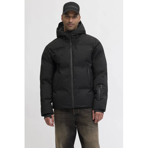 JACK & JONES CORE gewatteerde jas gebreid zwart afbeelding