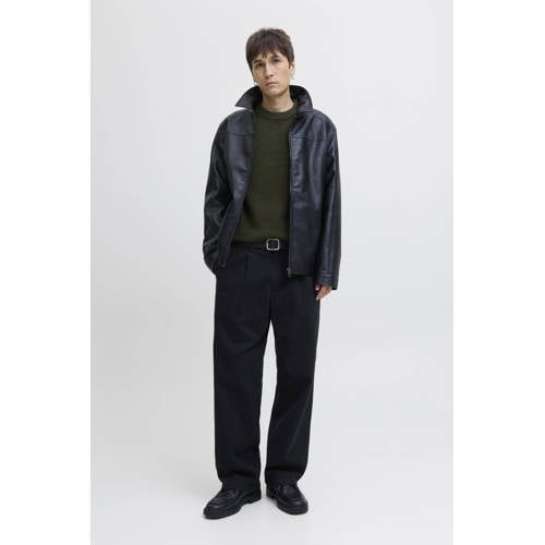 JACK & JONES ESSENTIALS gebreide trui met wol donkergroen afbeelding