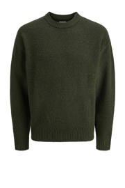 thumbnail: JACK & JONES ESSENTIALS gebreide trui met wol donkergroen