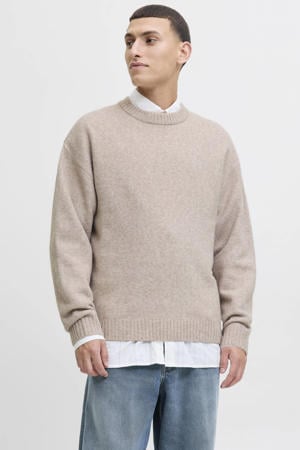 gebreide trui met wol beige