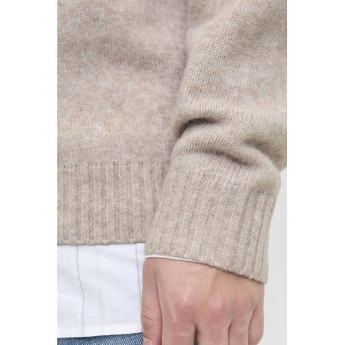 JACK & JONES ESSENTIALS gebreide trui met wol beige afbeelding