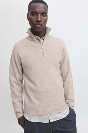gebreide trui met wol beige