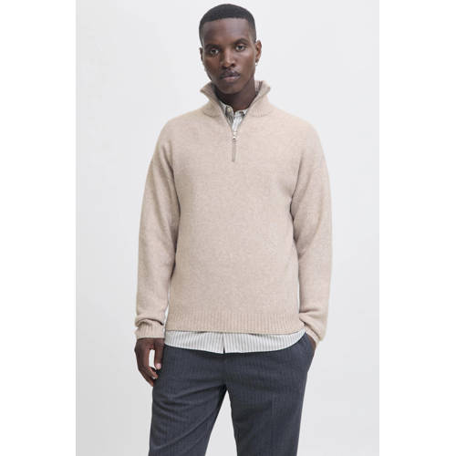 JACK & JONES ESSENTIALS gebreide trui met wol beige afbeelding
