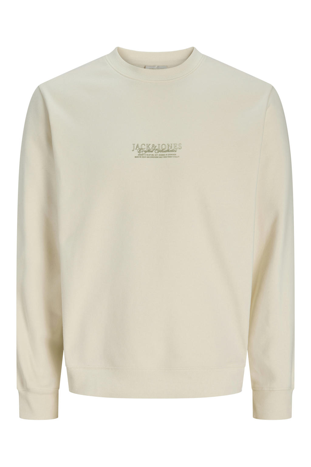 JACK & JONES ORIGINALS sweater met backprint ecru