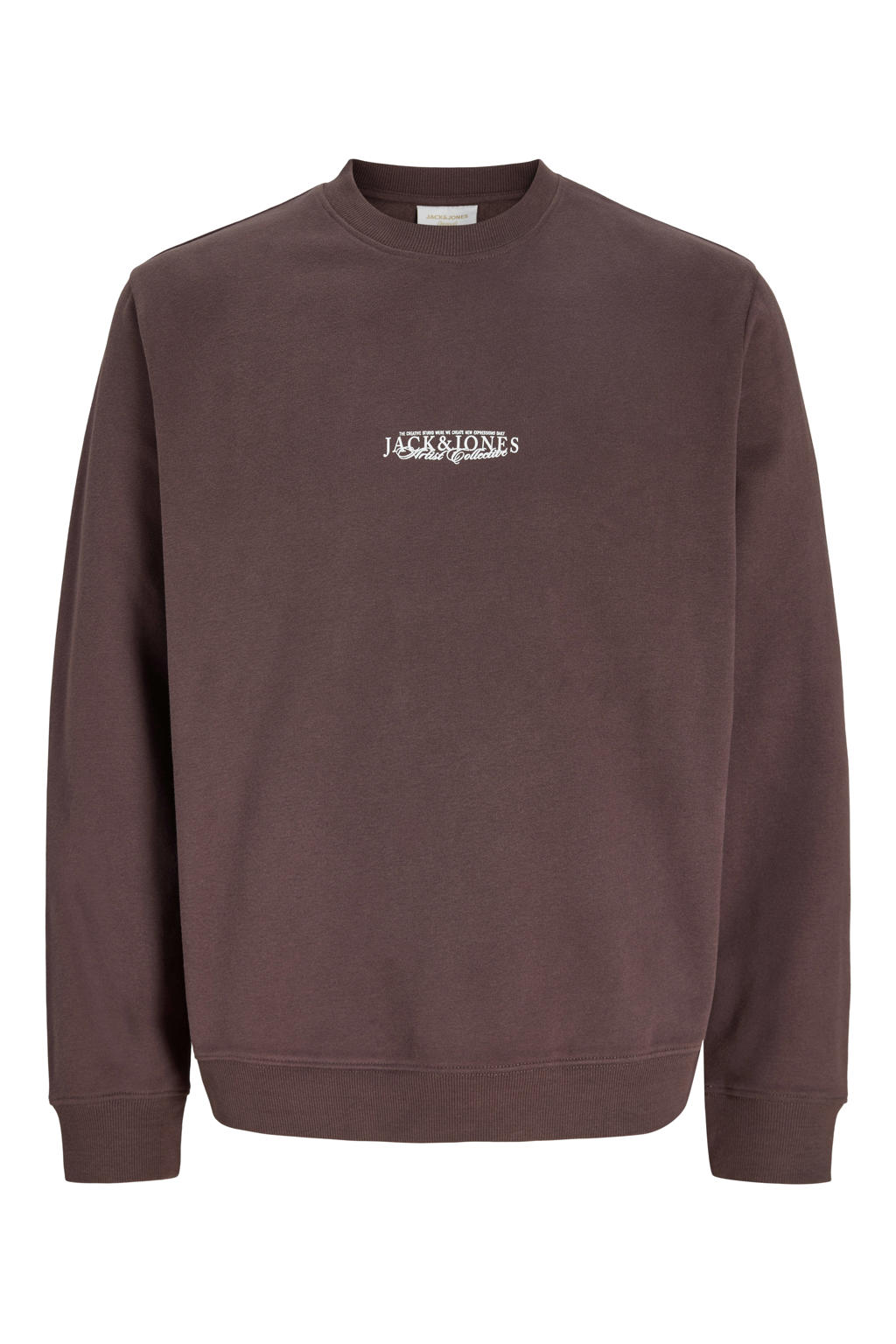 JACK & JONES ORIGINALS sweater met backprint roodbruin
