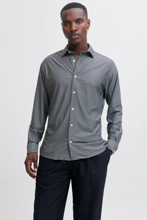 super slim casual overhemd blauw