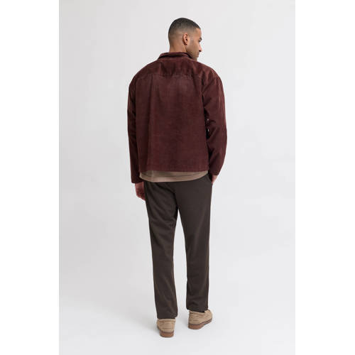 JACK & JONES PANTS STUDIO JPSTACE tapered casual broek donkerbruin afbeelding