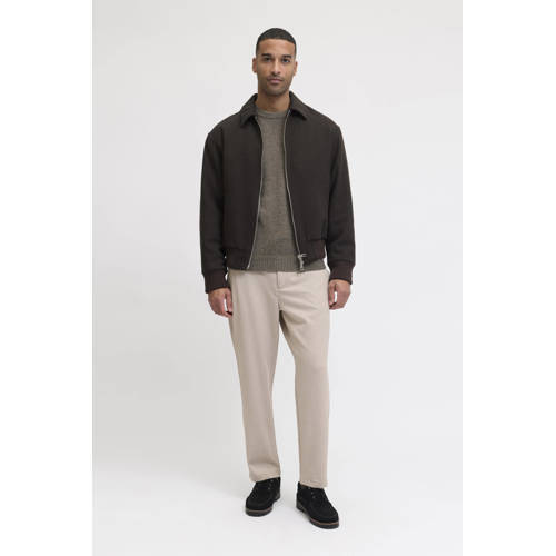 JACK & JONES PANTS STUDIO JPSTACE tapered casual broek ecru afbeelding