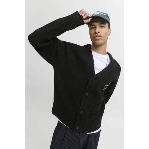JACK & JONES ORIGINALS gebreid vest met wol zwart afbeelding