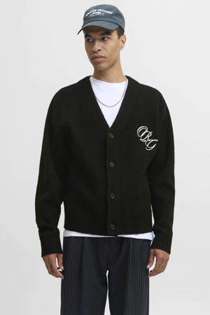 gebreid vest met wol zwart