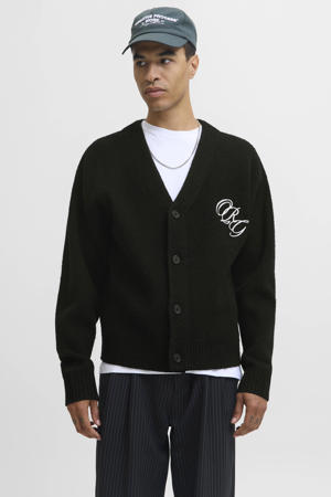 gebreid vest met wol zwart