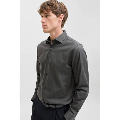JACK & JONES PREMIUM slim zakelijk overhemd antraciet afbeelding