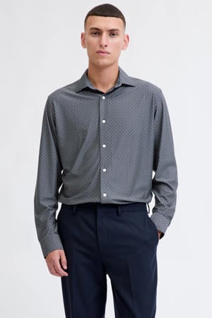 super slim casual overhemd donkerblauw