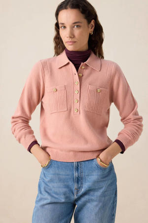 gebreide trui met wol roze
