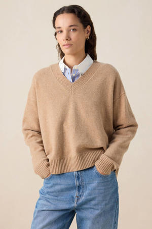 wollen pullover lichtbruin
