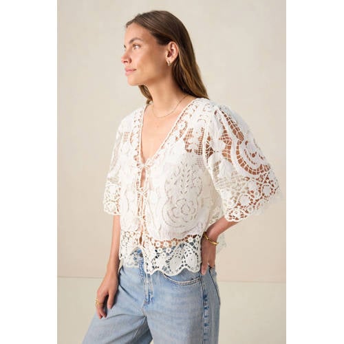 Sissy-Boy gebloemde blouse wit afbeelding