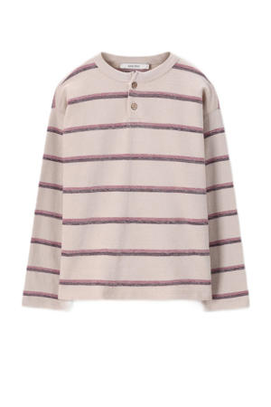 gestreepte longsleeve beige