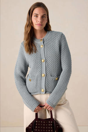 gebreid vest blauw