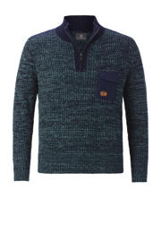 thumbnail: Jan Vanderstorm BJORNBERG gebreide trui Plus Size donkerblauw