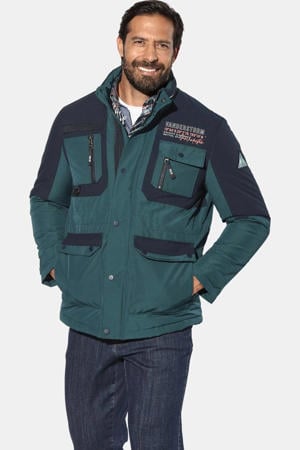 gewatteerde jas Plus Size petrol