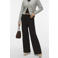 VERO MODA wide leg high waist casual broek donkerbruin