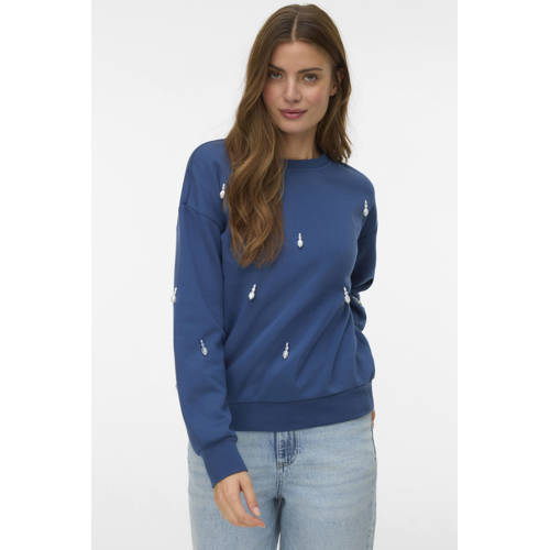 VERO MODA sweater donkerblauw met pailletten afbeelding