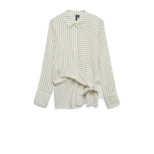VERO MODA blouse met krijtstreep ecru met lurex afbeelding