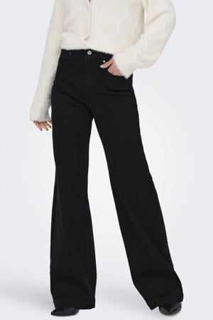 high waist wide leg jeans black denim