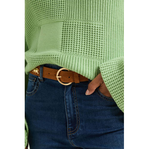 ONLY high waist wide leg jeans dark blue denim afbeelding