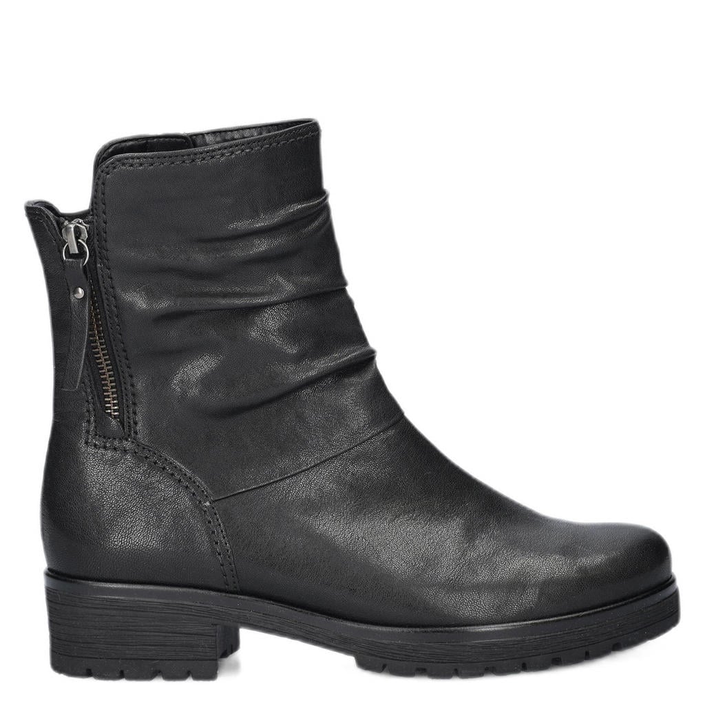 Zwarte dames Gabor comfort leren enkellaarzen met ritssluiting