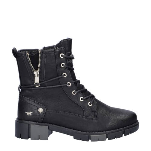 Mustang veterboots zwart afbeelding