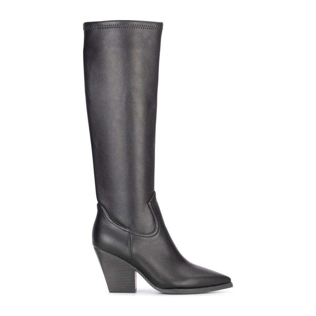 Zwarte dames POSH by Poelman Sylvie hoge laarzen van imitatieleer met ritssluiting