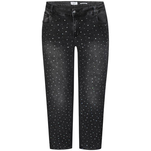 Zhenzi high waist straight leg jeans grey denim afbeelding