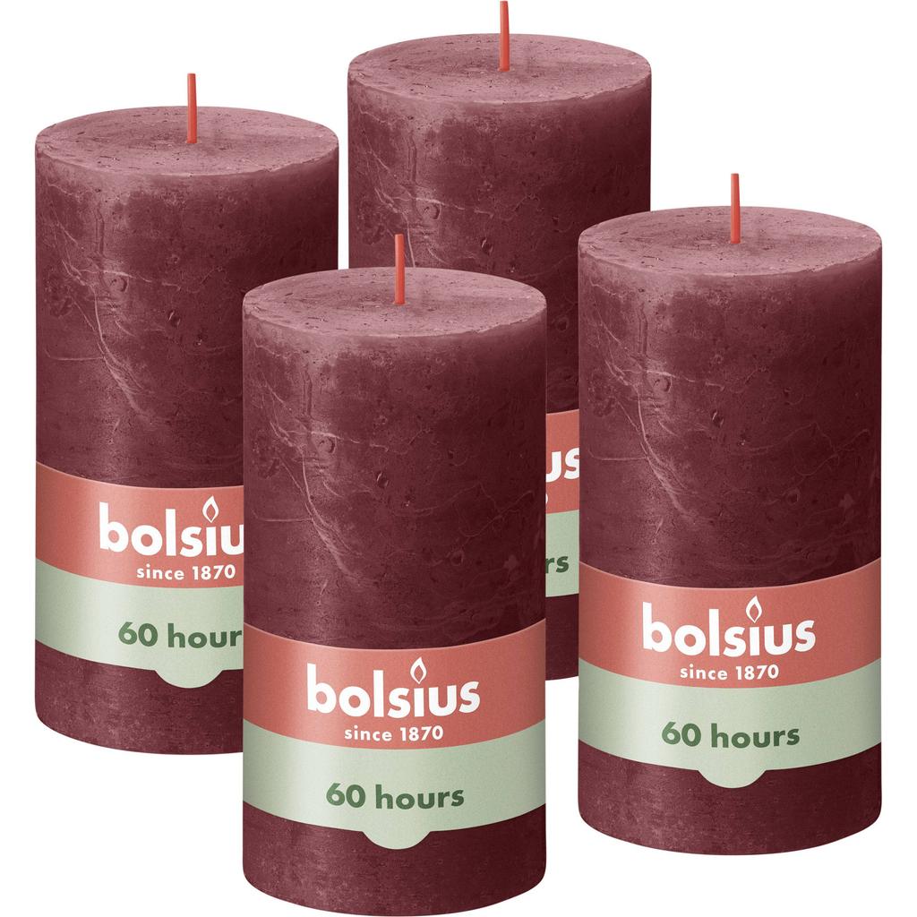 Bolsius stompkaars Rustiek (Ø6,8x13 cm) (set van 4)