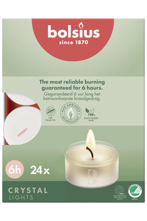 waxinelichtjes Crystal lights (6 branduren) (box van 24)